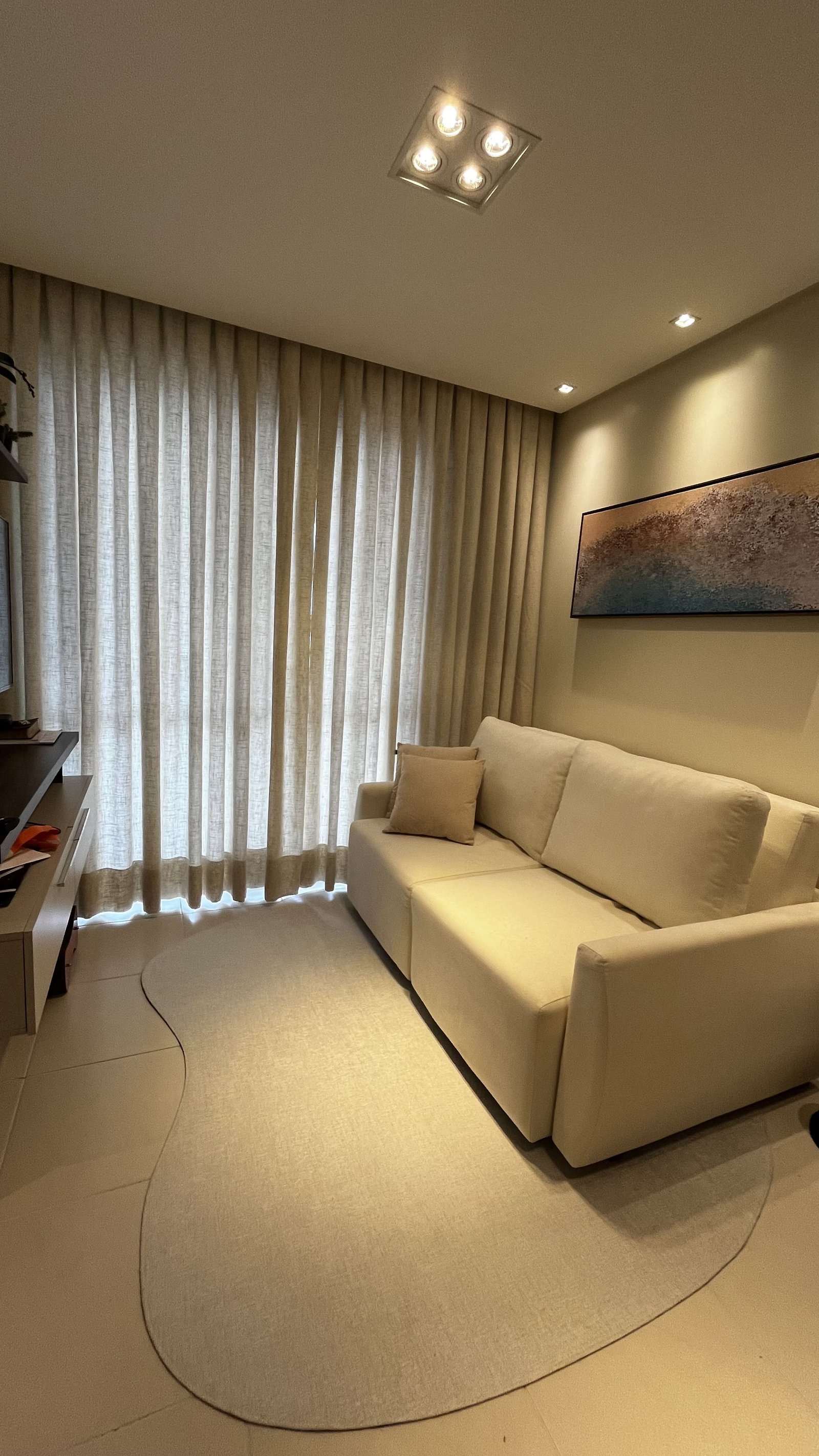 Cortina com linho e forro